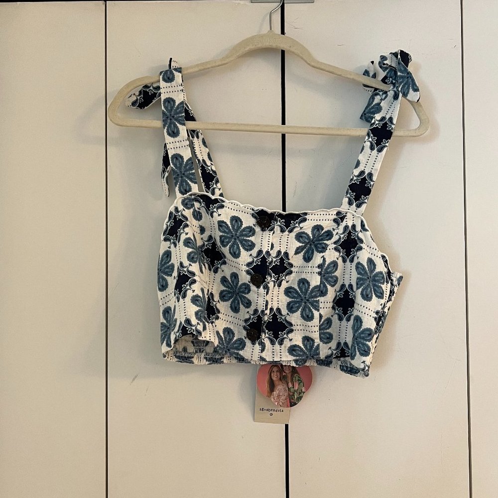 Women's Coral Tile Print Button-Front Tank Top - Agua Bendita x Target